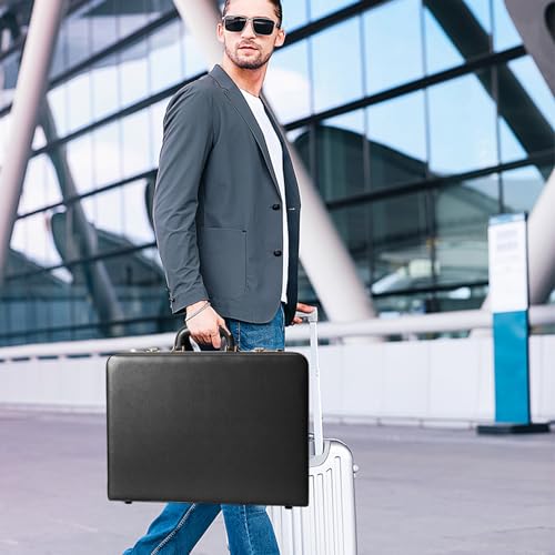LOCKCURX Briefcases for Men, Anti-Theft Dual Lock Briefcase, 16 Inch Laptop - color: Black, size: Combination Lock