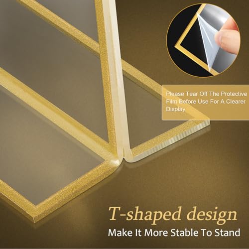 Hoteam 24 Pack 5 X 7 Inch Gold Acrylic Sign Holder Picture Frame - size: 5 x 7 Inch
