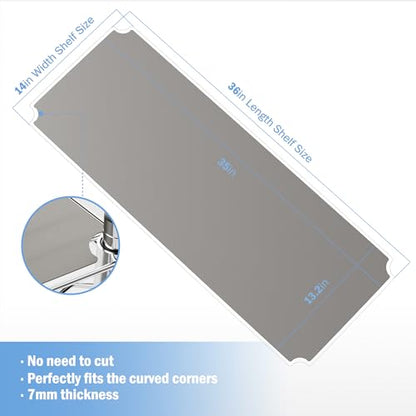 Auslar 14" X 36" Shelf Liners 4-Pack Waterproof Graphite for Wire Shelving - color: Graphite