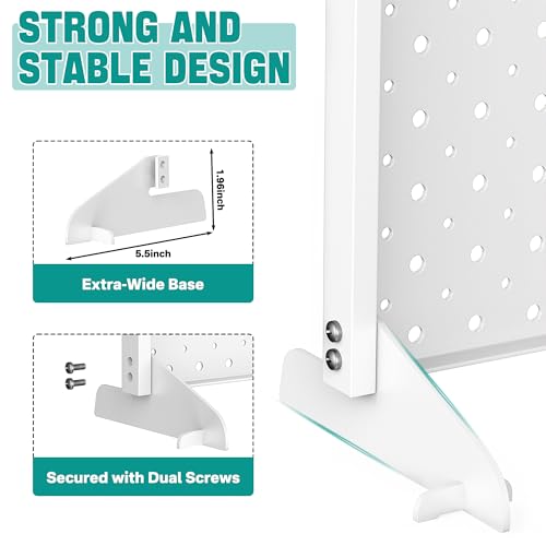 EVERHANGER Metal Pegboard Display Stand, Freestanding Tabletop Pegboard - color: White, size: 2pack 12"X16"