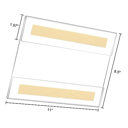 Acrylic Sign Holder 8.5 x 11 Wall Mount,Sign Holder Clear Plastic Picture Frames with Double Sided Tape for Office, Home, Store, Restaurant - Landscape(3 Pack)