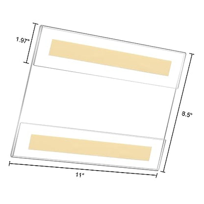 Acrylic Sign Holder 8.5 x 11 Wall Mount,Sign Holder Clear Plastic Picture Frames with Double Sided Tape for Office, Home, Store, Restaurant - Landscape(3 Pack)