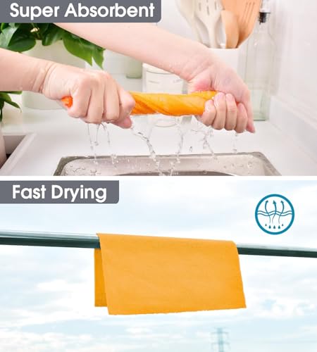 KitchLife Microfiber Cleaning Cloth Roll, 200 Pack - Tear-Away Microfiber Paper Towels, Lint-Free, Reusable, Washable for Kitchen, Car, Dishes, and Sensitive Surfaces (Tangerine Yellow) - color: Tangerine Yellow, size: 100 Pack x 2