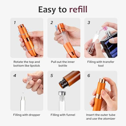 LISAPACK 8ml Travel Perfume Bottle Refillable, 3 PCS Cologne Atomizer Spray - color: 3 Color6