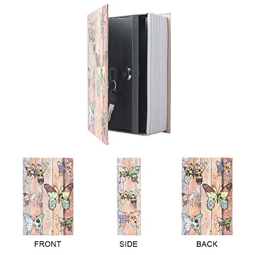 Diversion Book Safe Storage Box, Dictionary Secret Safe Can with Security Combination Lock/Key - style: Butterfly-Key