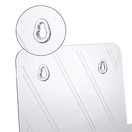 Yarlung 2 Pack Acrylic Brochure Holder, 8.5 x 11 Inches Clear Booklet Display Stand for Desk or Wall Mount, Plastic Countertop Organizer for Menu, Pamphlet, Literature, Document, Magazine, Journals