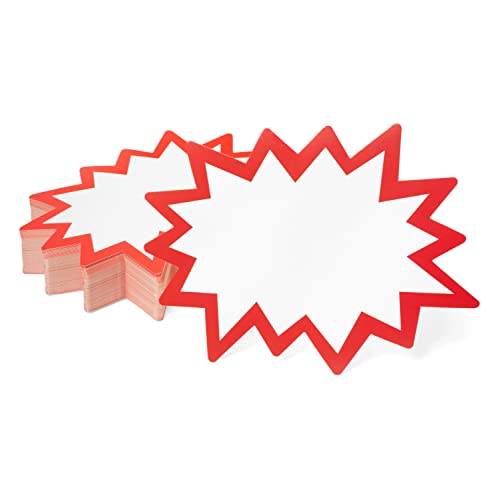 Starburst Signs with Stickers 100pcs - color: White, size: 6x8
