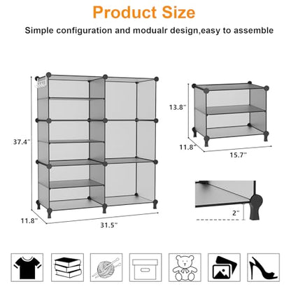 AWTATOS 6 Cube Closet Organizer Storage Shelves, Grey - color: Grey