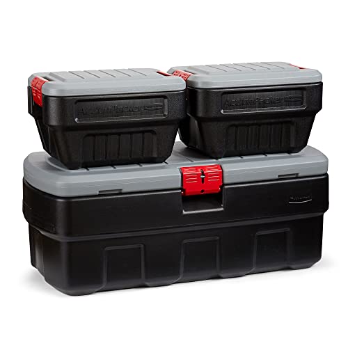 Rubbermaid ActionPacker️ 48 Gal with 8 Gal Containers Nested, Lockable Storage Bins, Industrial, Rugged Storage Container Bundle with Lids - size: 48 gal Bundle