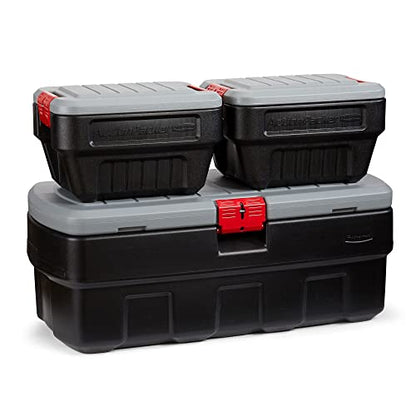 Rubbermaid ActionPacker️ 48 Gal with 8 Gal Containers Nested, Lockable Storage Bins, Industrial, Rugged Storage Container Bundle with Lids - size: 48 gal Bundle
