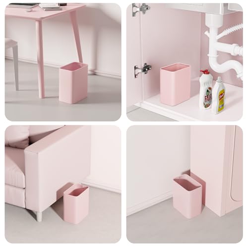 Cesun Small Bathroom Trash Can, 2.1 Gallons, Under Sink Wastebasket, Pink - color: Pink