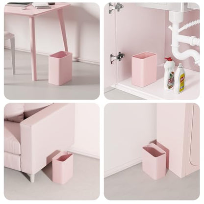 Cesun Small Bathroom Trash Can, 2.1 Gallons, Under Sink Wastebasket, Pink - color: Pink