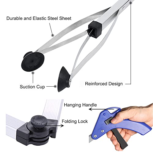 THUSIBER Reacher Grabber 32" Extra Long Folding Reaching Claw Heavy Duty Mobility Aid Arm Extender Gripper Tools for Trash Pick Up Litter Picker Garden Nabber Elderly Arthritis Reach Assist Tool