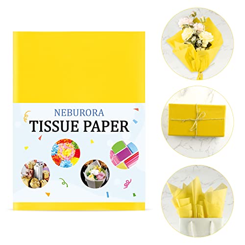 NEBURORA 120 Sheets Yellow Tissue Paper Sunflower Gift Wrap Paper - color: Yellow