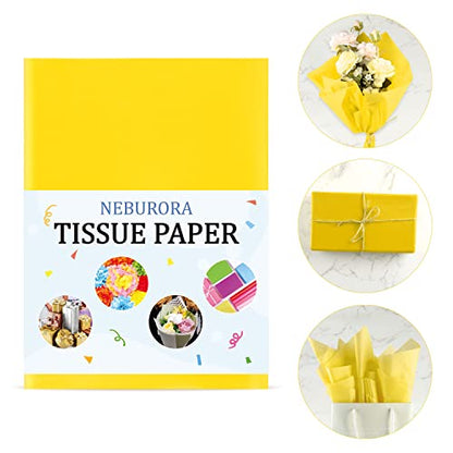 NEBURORA 120 Sheets Yellow Tissue Paper Sunflower Gift Wrap Paper - color: Yellow
