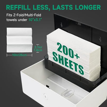anydry 200-Sheet Paper Towel Dispenser Wall Mount (Folded Size ≤ 10 x 3.1) - color: Soft White