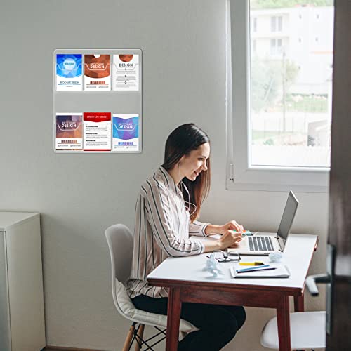 Eersida Acrylic Brochure Pamphlet Holder Brochure Display Stand, 6 Pockets - style: 6 Pockets