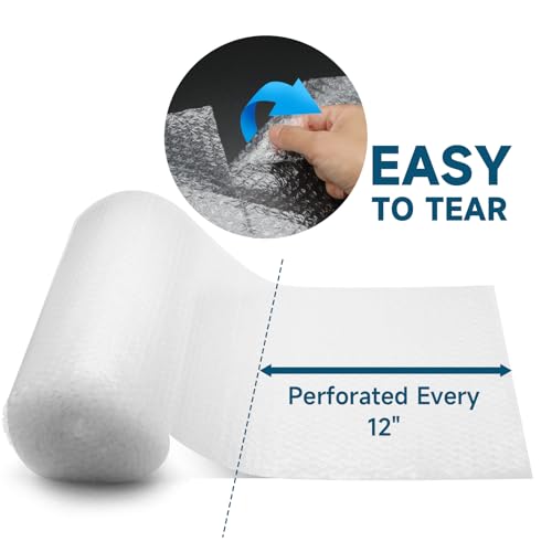 Bubble Cushioning Wrap - Large Plastic Packing Roll for Moving Boxes & Shipping Supplies - Moving Supplies, Perforated Every 12 inch x 36 ft (Pack of 6) - size: 12 inch x 36 ft (Pack of 6), style: 12 Inch x 36 ft / 1 Roll