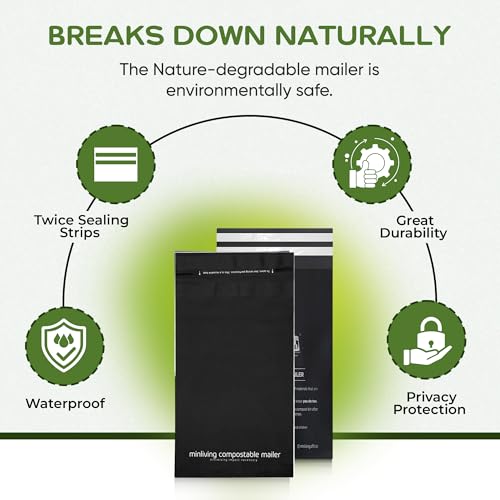 Biodegradable Poly Mailers 6x9, Compostable Shipping Bags 50pk - size: S, 50 Pack