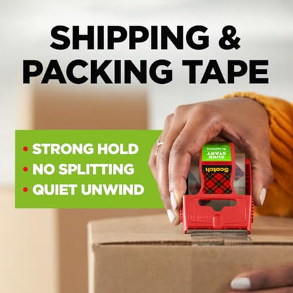 Scotch Sure Start Shipping Packaging Tape, 1.88" x 25 yd, Clear (12 Rolls) - size: 12 rolls