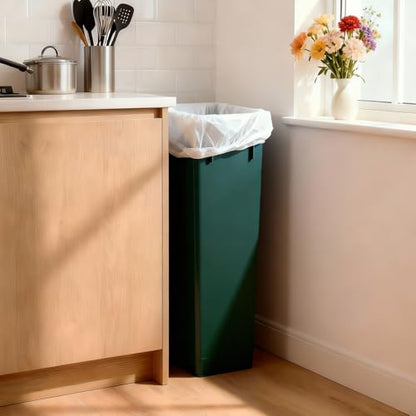 PLASTIC PRINCE 23 Gallon Slim Trash Can Kitchen, Commercial Tall Trash Bin Narrow, Rectangular Slim Jim Skinny Garbage Can for Home Garage Cabinet Restaurant, Green - style: Green Can