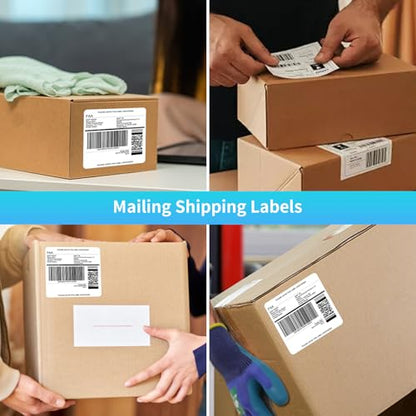 FungLam Printable Sticker Paper, 3-1/3" x 4" Shipping Address Labels 600 Blank Mailing Labels for Laser & Inkjet Printers, 6 per Page Label Stickers, 100 Sheets - size: 100 Sheets / 600 Labels