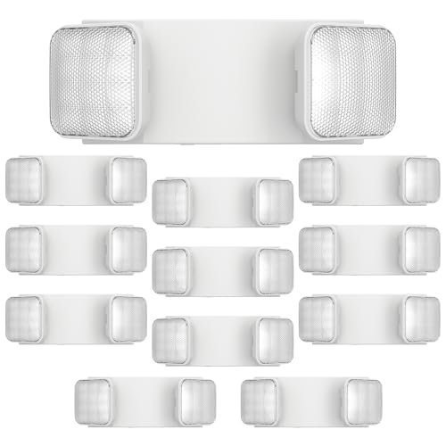 FREELICHT 12Pack Emergency Lights for Business, Square Heads, 90min Battery - size: 12 pack