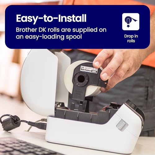 Brother Genuine DK-120424PK Multipurpose Paper Labels, Die-Cut 0.66" x 2.1", Engineered for Excellence, 400 Labels Per Roll, 24 Rolls per Box, White, for use with Select Brother QL Label Printers - size: 24 Rolls