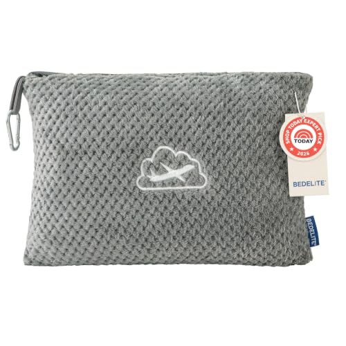 BEDELITE Travel Blanket with Bag, Jacquard Fleece Blanket 65"x40", Grey - color: Grey