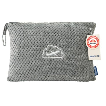 BEDELITE Travel Blanket with Bag, Jacquard Fleece Blanket 65"x40", Grey - color: Grey