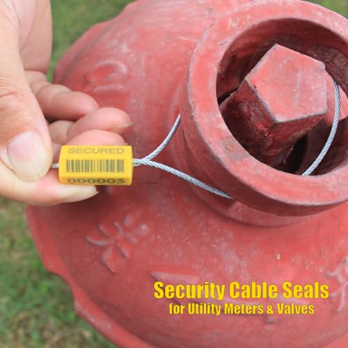 φ1.8mm x11.8" Yellow ISO17712 Certified Barcode Security Cable Seals (1000)
