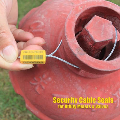 φ1.8mm x11.8" Yellow ISO17712 Certified Barcode Security Cable Seals (1000)