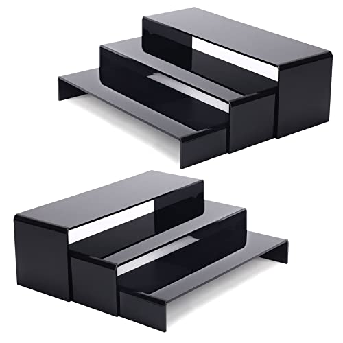 ANDGOO 6Pcs Black Large Acrylic Risers, 2 Set(11.2”L-11.6”L-12”L) - color: Black, size: 6Pcs (11.2”L~11.6”L~12”L)