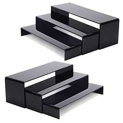 ANDGOO 6Pcs Black Large Acrylic Risers, 2 Set(11.2”L-11.6”L-12”L) - color: Black, size: 6Pcs (11.2”L~11.6”L~12”L)