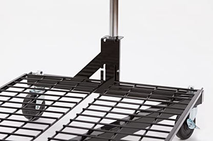 Econoco Brand Commercial Rolling Z-Rack with Wire Shelf - Black Base - color: Black, style: Z Rack with Base Shelf