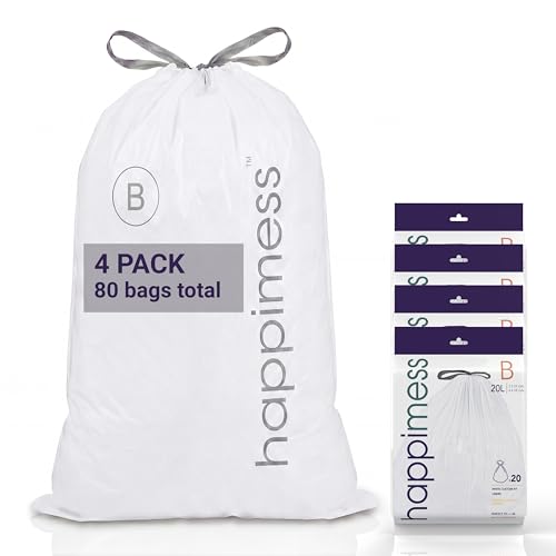 happimess 20-Count Unscented 5.3 Gal Trash Bags, White, Pack of 4 - color: White, size: 80 Count (Pack of 1)