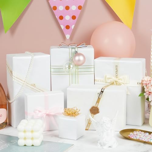 Metallic White Tissue Paper 20"X14", 60 Sheets Pearlescent Shiny White Tissue Paper Bulk for Gift Bags Crafts Packaging, Wrapping Tissue Paper Sheets for Christmas Birthday Wedding Baby Shower - color: Pearl White