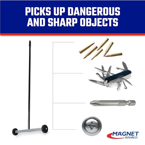 Master Magnetics Magnetic Sweeper with Wheels - Rolling Magnet Sweeper - Powerful Magnetic Tool for Lawn and Shop Use - Pick Up Nails and Other Metal Debris - Strong 30 lb Pull - 14.5” - style: 14.5"