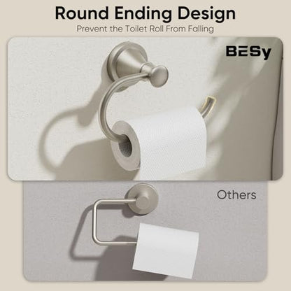 BESy Toilet Paper Holder Wall Mount Bathroom Tissue Holder Brushed Nickel - color: Brushed Nickel