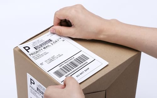 Label KINGDOM 4 x 6 Inch Direct Thermal Shipping Label Roll, 500 Sheets - color: Black on White-500pcs