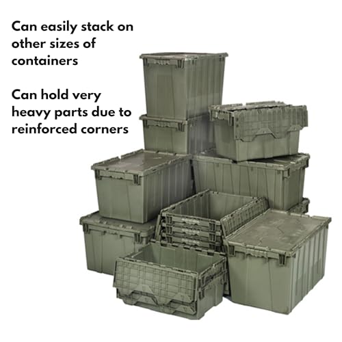 Storage Bins with Lids Heavy Duty Stackable Storage Box - size: 24" x 20" x 12"