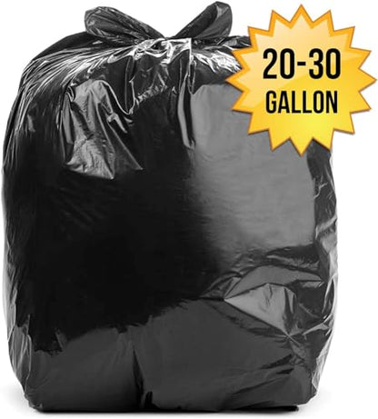 Aluf Plastics 20-30 Gallon 2 MIL (eq) Black Heavy Duty Trash Can Liners - 30" x 36" - Pack of 400 - For Contractor, Industrial, Commercial - style: 20-30 Gal, 2 Mil Equiv, 400 Count
