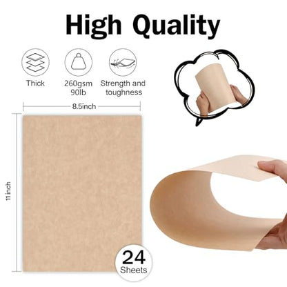 Goefun 90lb 24 Sheets Parchment Cardstock 8.5 x 11 Textured Printer Paper - color: parchment, size: 8.5x11