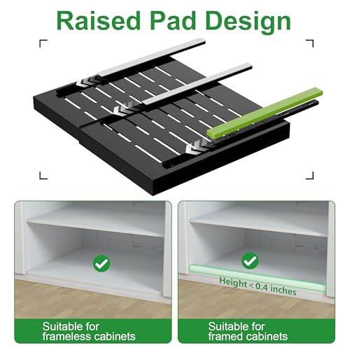 PAKETA 4 Pack Expandable Pull Out Cabinet Organizer,21" Deep - color: Black, size: 21"D X 15-26"W (4 Pack)