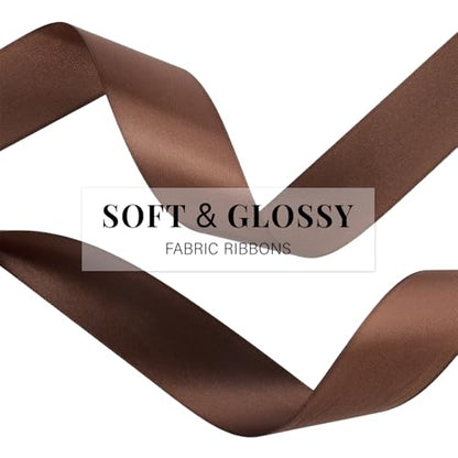 Brown Ribbon 1-1/2 Inch x 100 Yards, Satin Ribbon - color: Brown