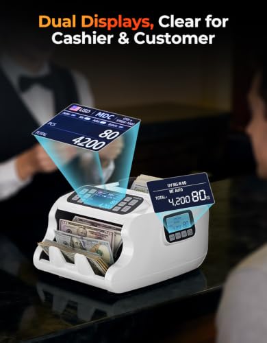 MUNBYN IMC22 Money Counter Machine Mixed Denomination 2Y Manufacturer White - color: White