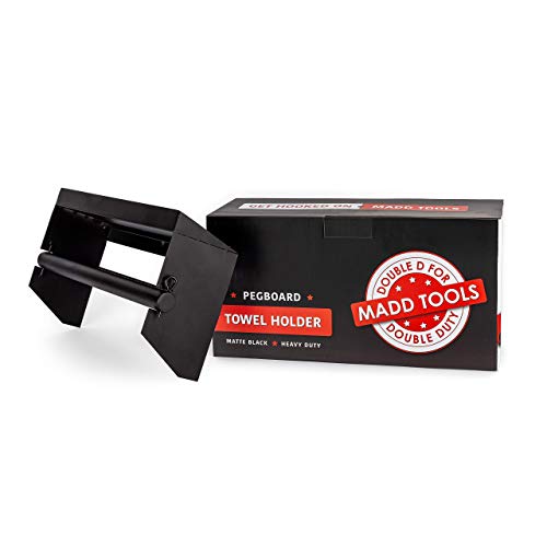 Pegboard Paper Towel Holder with Hooks, Peg Board Organizer Accessory - size: Towel Bar w Shelf