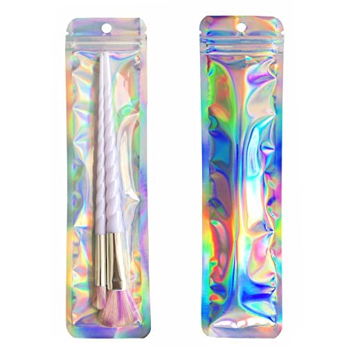 300Count Holographic Beadable Pen Packaging Bag for Small Business,Resealable 2.4x9 inchs Sample Packaging Sealable Packaging Zipper Bags for Jewelry, Cosmetic,Candys - size: 2.4x9inch-300