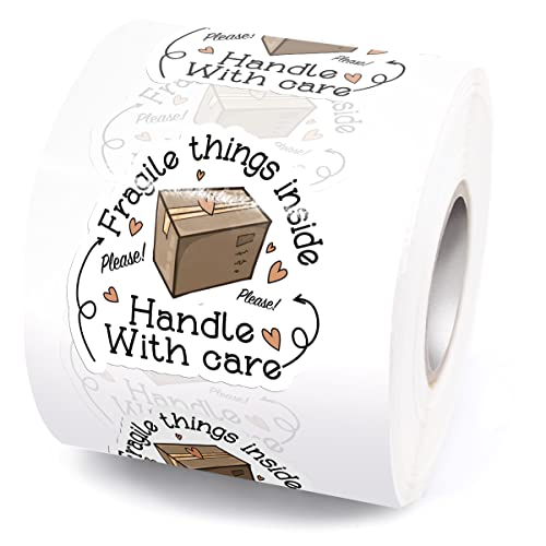 Funny Fragile Things Inside Please Handle with Care Stickers,Fragile Warning Online Retailers Mailbox Paster, Shipping Box Stickers for Shipping and Packing,500 PCS - style: Please Handle with Care