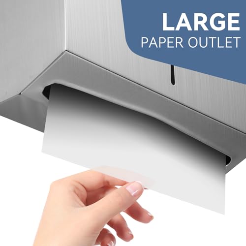 Commercial Paper Towel Dispenser Wall Mount - Heavy Duty Stainless Steel Multifold Paper Towel Dispenser for Bathroom Restroom & Office - Fits C Fold Trifold Hand Towels